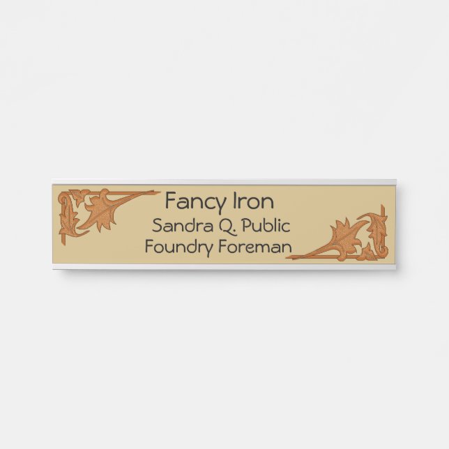 Name Plate - Leafy Brackets (Front)