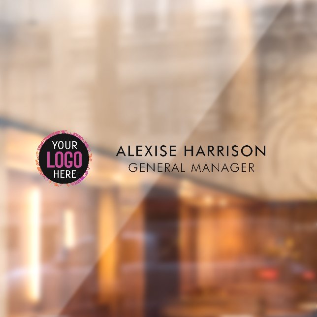 Name Plate Office Door Business Logo Modern White  Window Cling (Sheet 2)