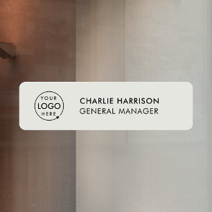 Name Plate   Professional Business Logo Grey Window Cling