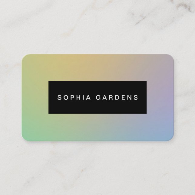 Name Plate -  Soft Gradients Business Card (Front)