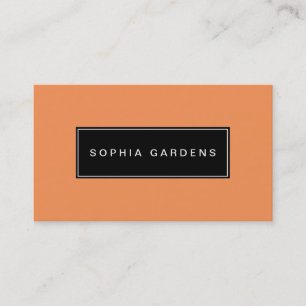 Name Plate v2 - Black on Lt Orange f79256 Business Card