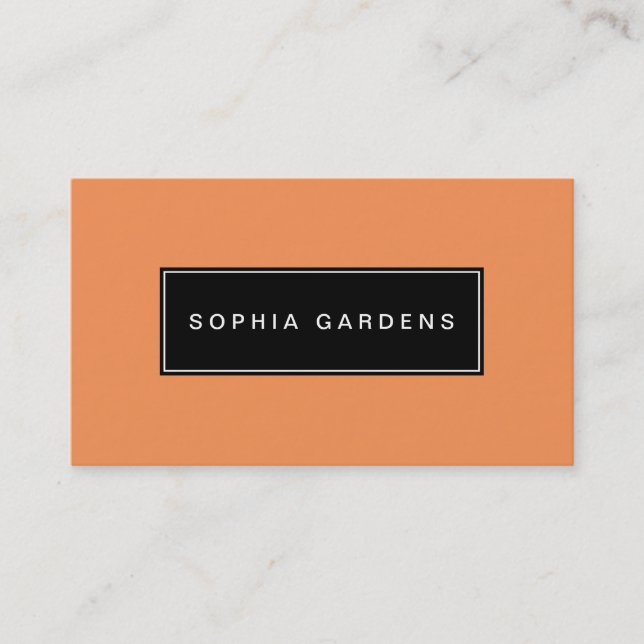 Name Plate v2 - Black on Lt Orange f79256 Business Card (Front)