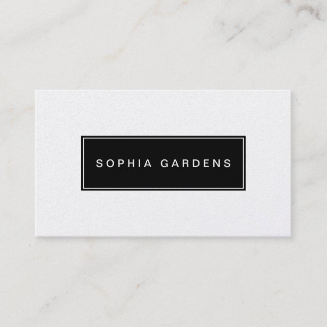 Name Plate v2 - Black on White (Gold Card) Business Card (Front)