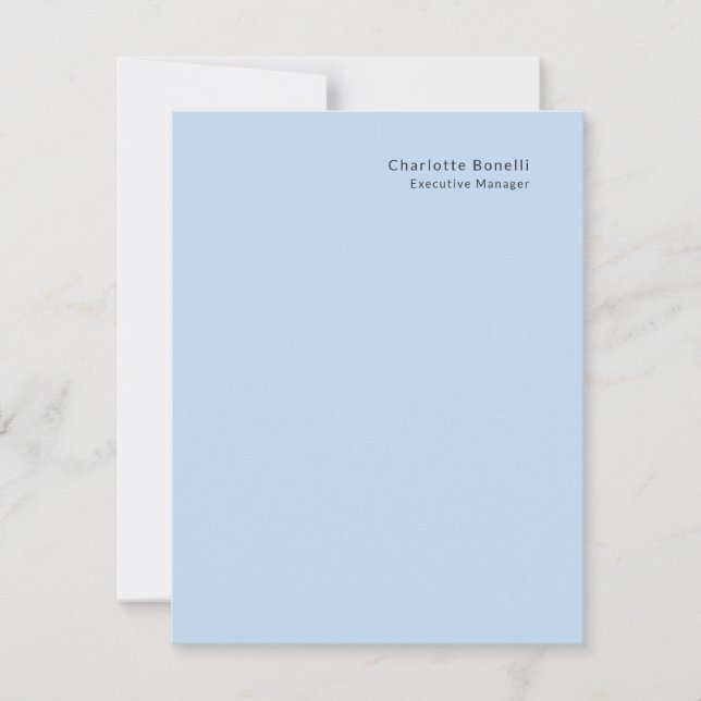 Name Professional Modern Minimalist Blue  Card (Front)