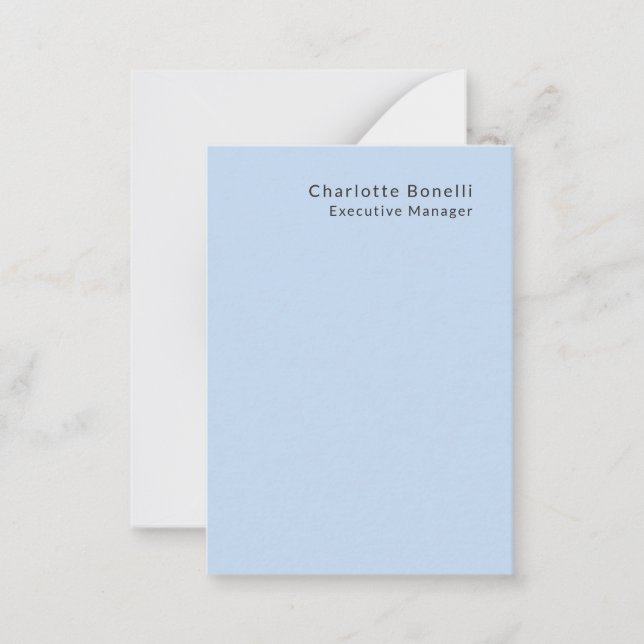 Name Professional Modern Minimalist Blue  Card (Front)
