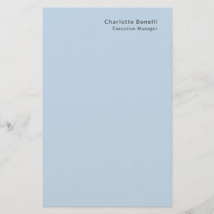 Name Professional Modern Minimalist Blue  Stationery