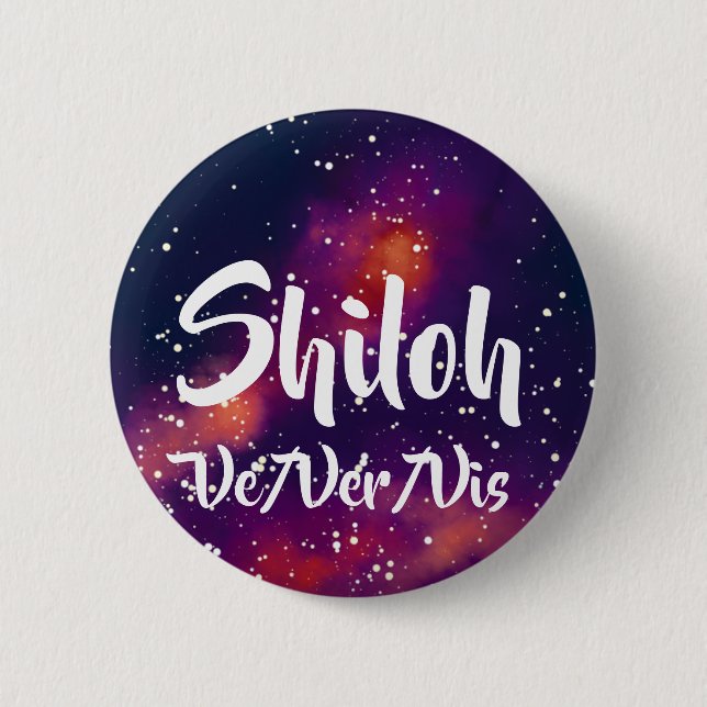 Name ___ + Pronouns Customizable Galaxy 2 Inch Round Button (Front)