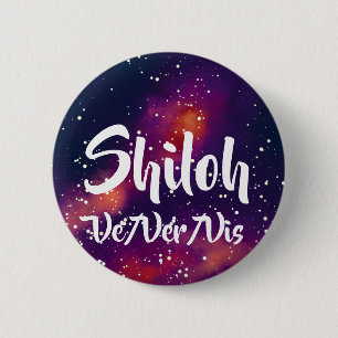 Name ___ + Pronouns Customizable Galaxy 2 Inch Round Button
