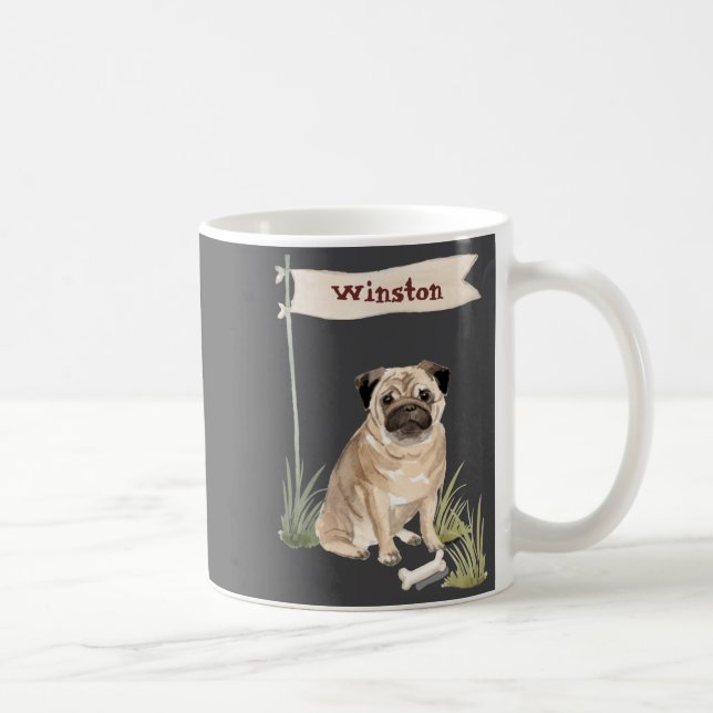 Name Pug Pet Dog  Coffee Mug (Right)