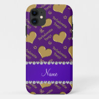 Name purple gold hearts bachelorette party