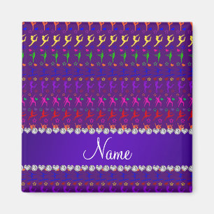 Name purple rainbow gymnastics hearts stars magnet