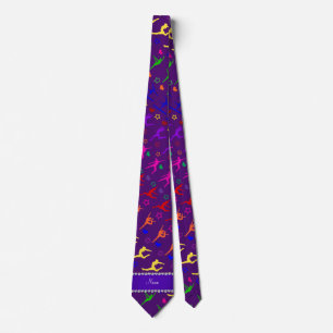 Name purple rainbow gymnastics hearts stars tie