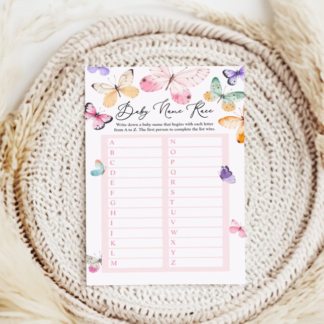 Name Race Baby Shower  Game card (Creator Uploaded)