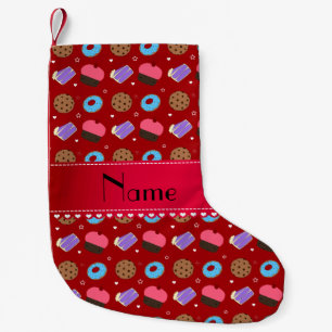 Name red cupcake doughnuts cake cookies small christmas stocking