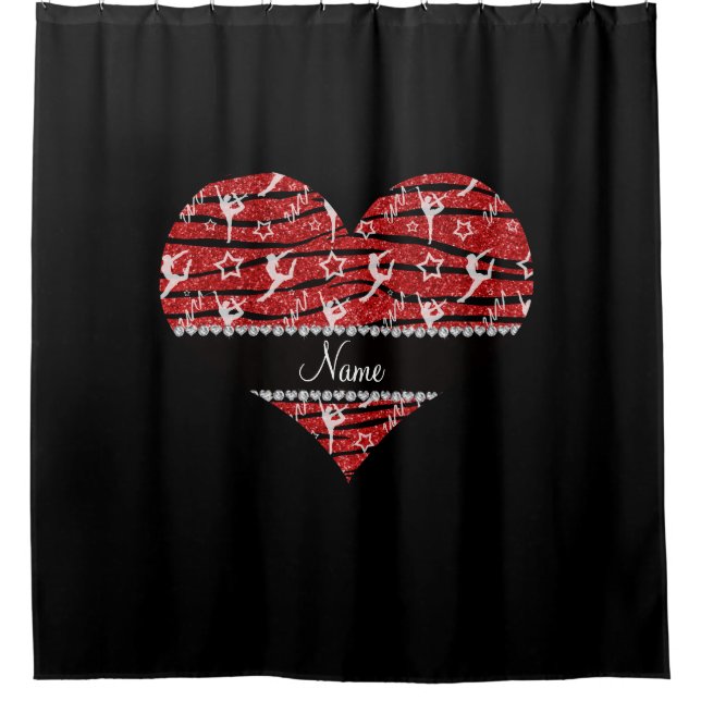Name red gymnastics glitter zebra stripes (Front)