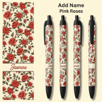 Name Red Roses on Cream