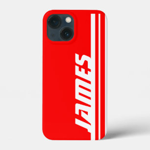 Name red & white stripe sport iPhone case