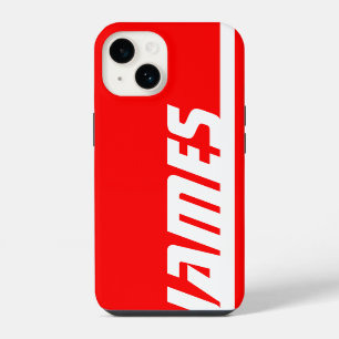 Name red & white stripe sport iPhone 14 case