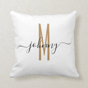 Name Script Monogrammed Style  Throw Pillow