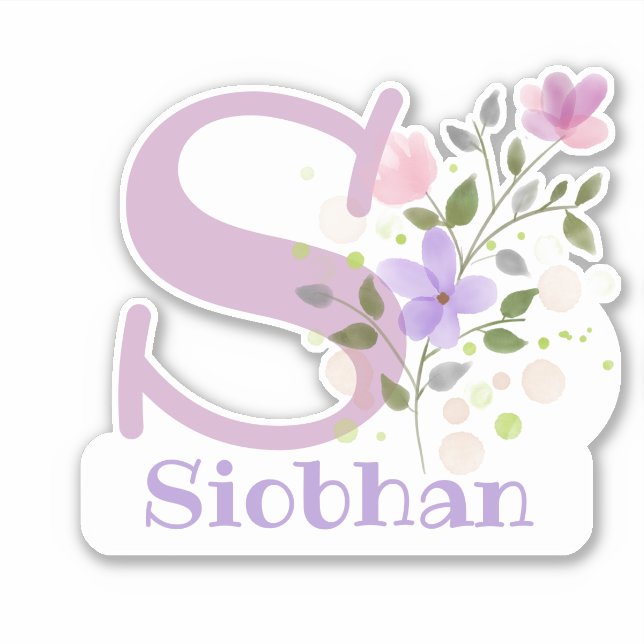 Name Siobhan with the Letter S Sticker Cut-Out (Front)