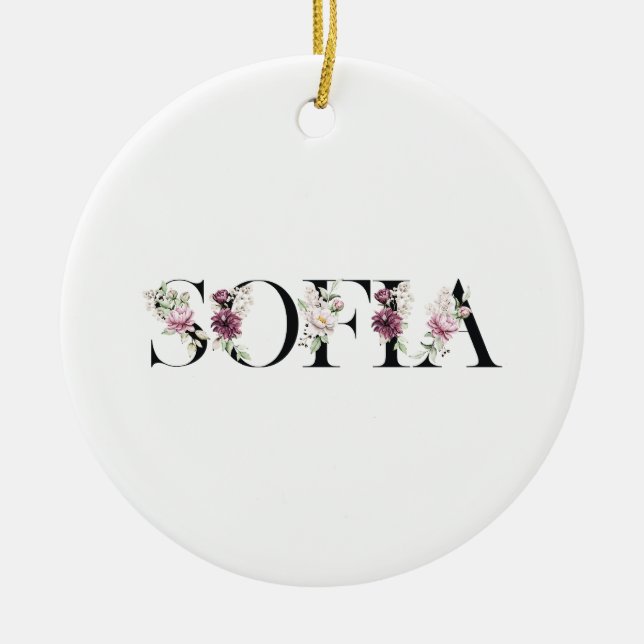 Name Sofia. Ceramic Ornament (Front)