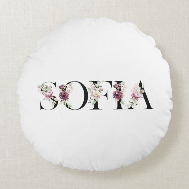 Name Sofia.My name is Sofia. Round Pillow (Front)
