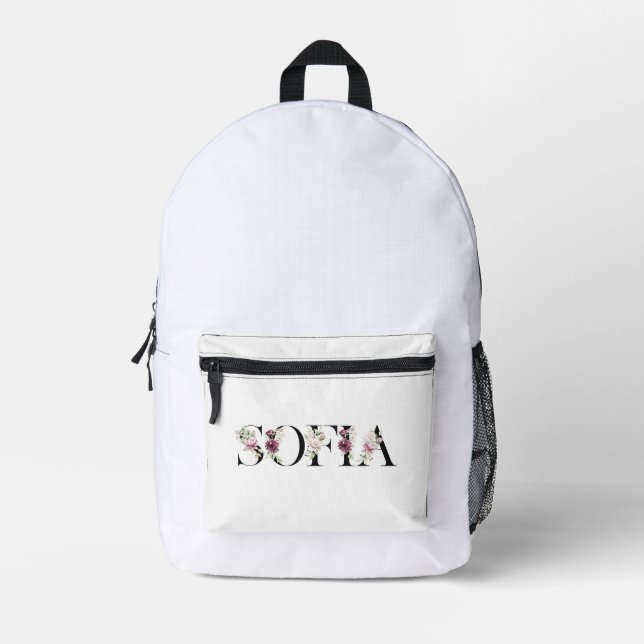 Name Sofia. Printed Backpack (Front)