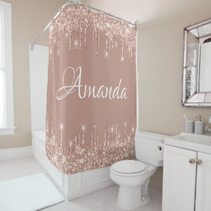 Name Sparkly Glitter Drips Pink Rose Girly Blush