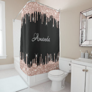 Name Sparkly Glitter Drips Pink Rose Gold Blush