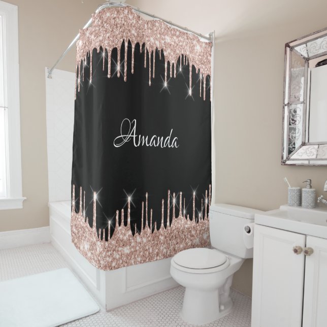 Name Sparkly Glitter Drips Pink Rose Gold Blush (In Situ)