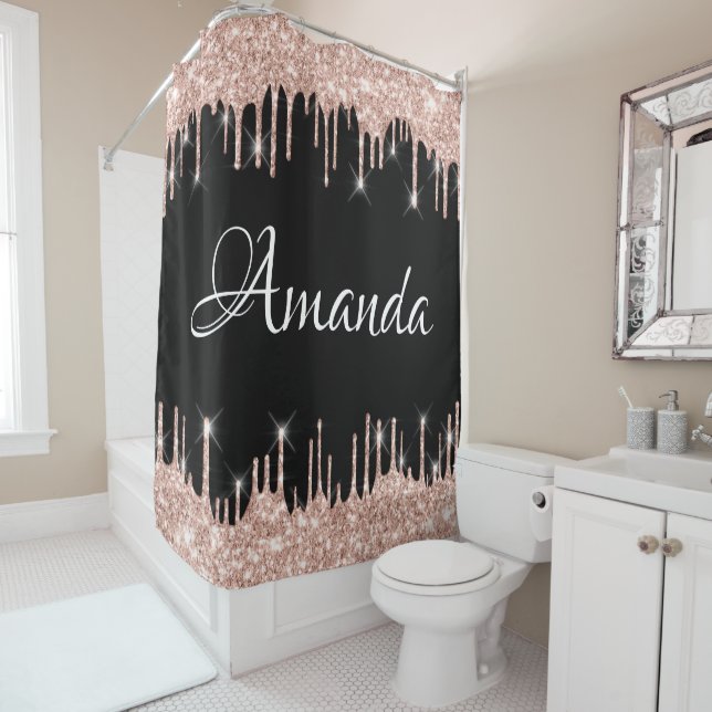 Name Sparkly Glitter Drips Pink Rose Gold Blush (In Situ)