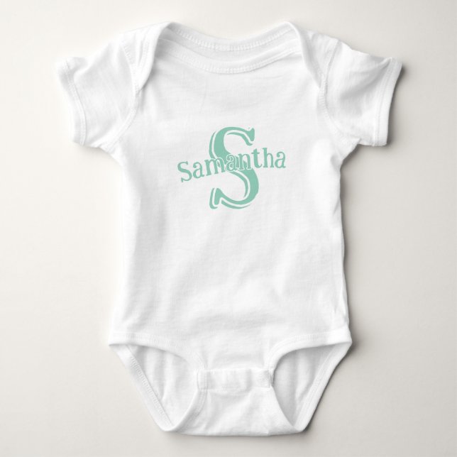 name-specific personalised design baby bodysuit (Front)