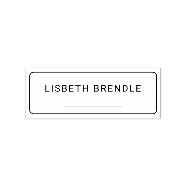 Name stamp with note line (Stamped)