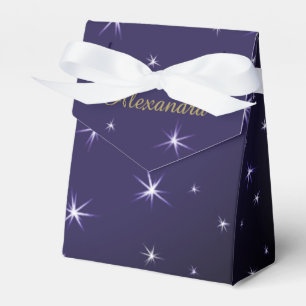 Name Stars Pattern Navy Favor Box