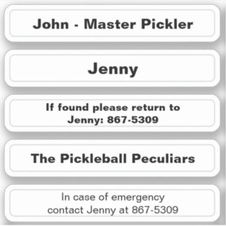 Name Sticker For Pickleball Paddle Edge - Custom