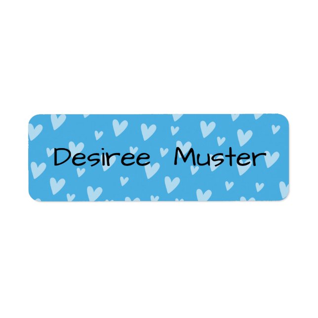 Name stickers square - heart blue (Front)