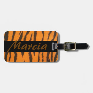 Name Stylish Tiger Print Luggage Tag