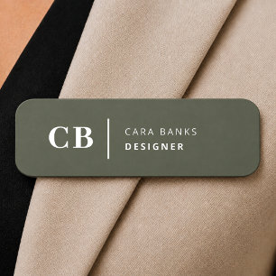 Name Tag   Green Personalized Magnetic Staff Badge