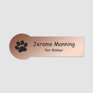 Name Tag - Pawprint on Copper