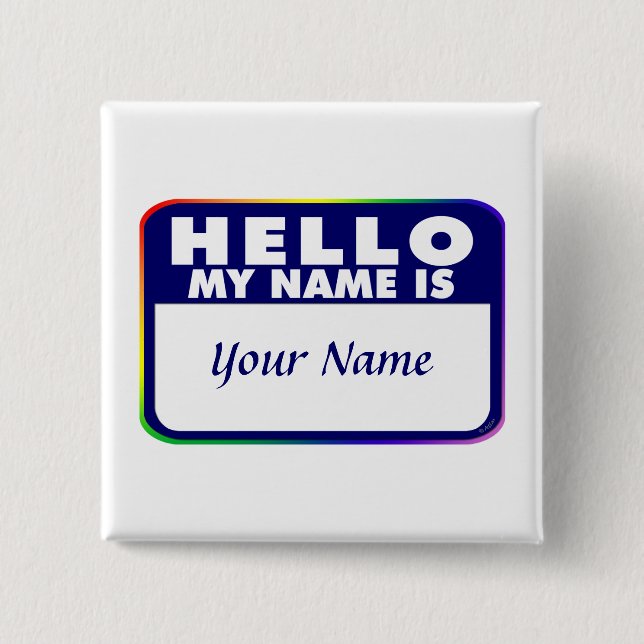 Name Tag Template 2 Inch Square Button (Front)