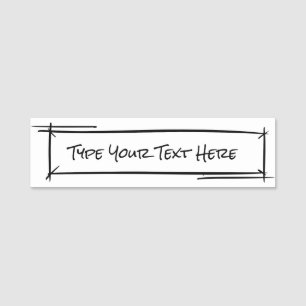 Name Tag Template hand drawn Simple Pencil drawing