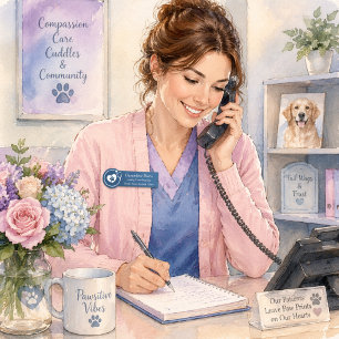 Name Tag Veterinarian Clinic Employee Badge
