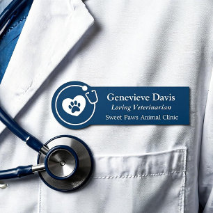 Name Tag Veterinarian Clinic Employee Badge