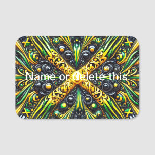 Name tag with Jamaican Colours