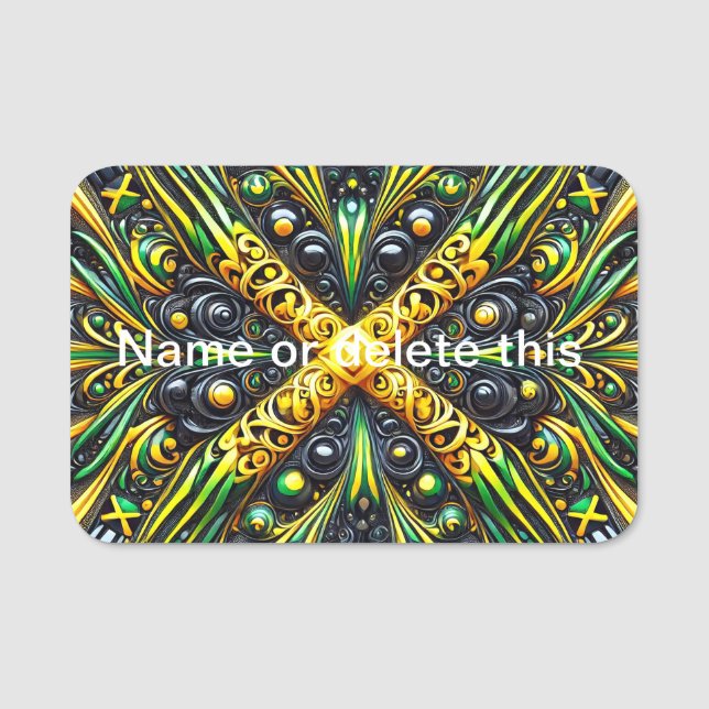 Name tag with Jamaican Colours (Front)