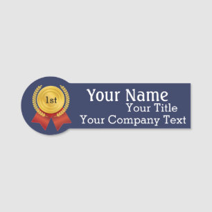 Name Tag with Logo Custom Text Magnetic Back