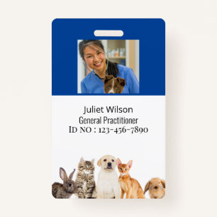 name tags blue medical veterinarian id badge	 badge