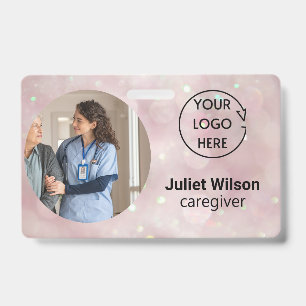 name tags bubbles caregiver id badge	 badge