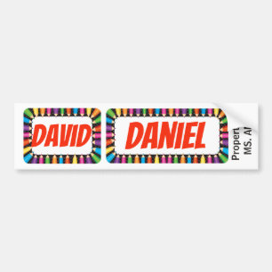Name Tags David and Daniel sign/sticker/magnet Bumper Sticker