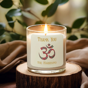 Name. Tartan Om Symbol 3-in Thank You Sticker